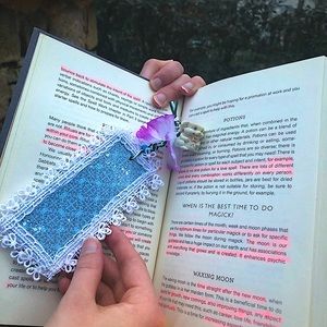Handmade Bookmark w/ Vintage Bunny Teacup Charm